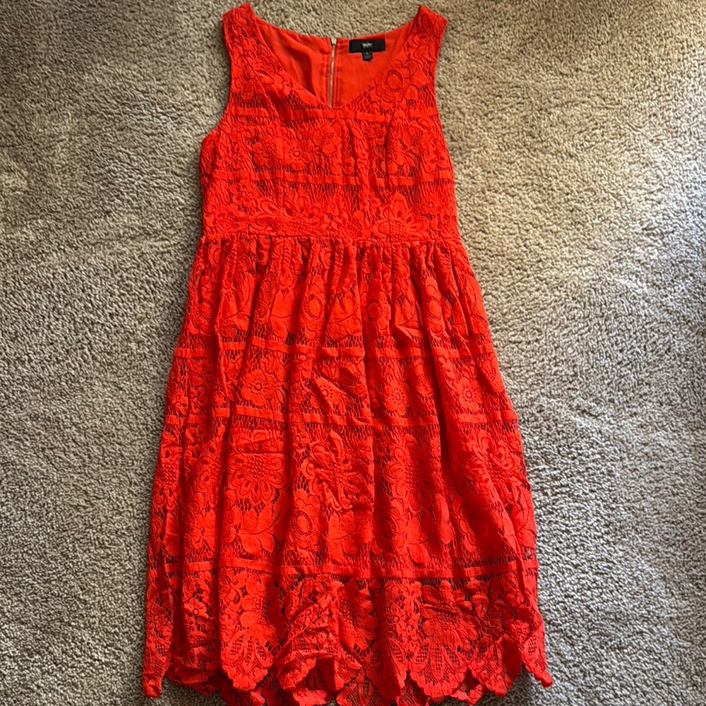 Mossimo Supply Co. Vibrant Red Lace Top